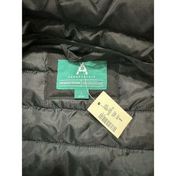 Aeropostale Sleeveless Mens Vest Jacket Puffer Pockets Black Size Medium L New - Picture 5 of 7